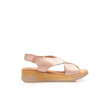 Sandale cu platforma dama din piele naturala - 3200 Nude box