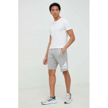 adidas pantaloni scurți din bumbac bărbați, culoarea gri IC9403