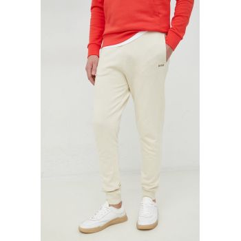 BOSS pantaloni de trening din bumbac CASUAL bărbați, culoarea gri, uni 50472661