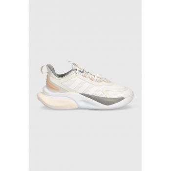 adidas sneakers pentru alergat AlphaBounce + culoarea bej HP6147