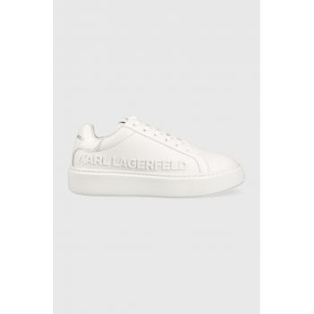 Karl Lagerfeld sneakers din piele MAXI KUP culoarea alb KL62210