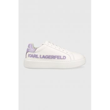 Karl Lagerfeld sneakers din piele MAXI KUP culoarea alb KL62210