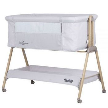 Patut Co-Sleeper Chipolino Sweet Dreams grey stars wood la reducere