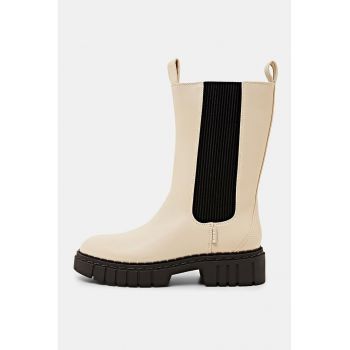 Cizme mid-calf Chelsea de piele ecologica