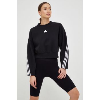 Adidas bluza femei, culoarea negru, cu imprimeu