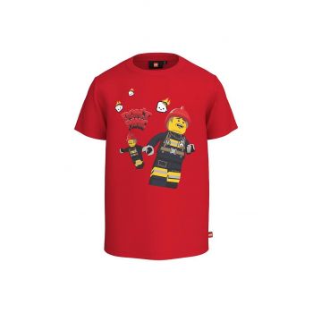 Lego tricou de bumbac pentru copii City culoarea rosu, cu imprimeu de firma original