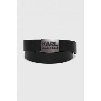 Karl Lagerfeld curea de piele barbati, culoarea negru