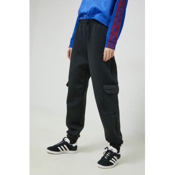 Adidas Originals pantaloni de trening femei, culoarea negru, neted