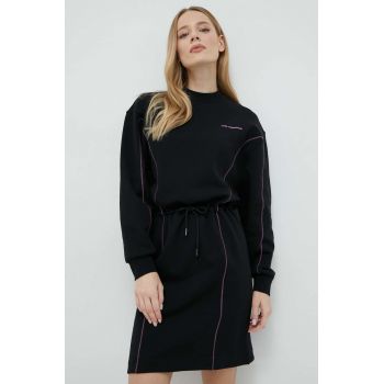 Karl Lagerfeld rochie din bumbac culoarea negru, midi, oversize