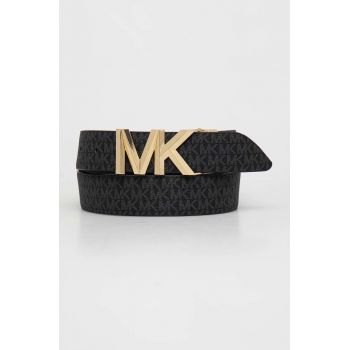 MICHAEL Michael Kors curea de piele cu două fețe femei, culoarea negru