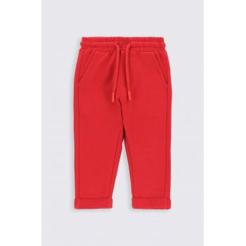 Coccodrillo pantaloni de trening pentru bebeluși culoarea rosu, neted