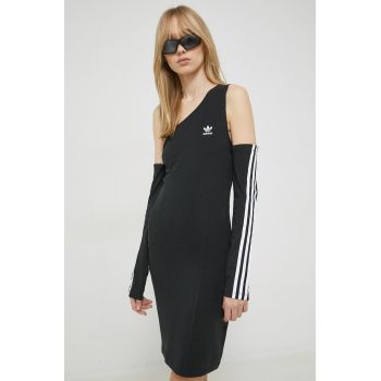 Adidas Originals rochie culoarea negru, mini, mulata