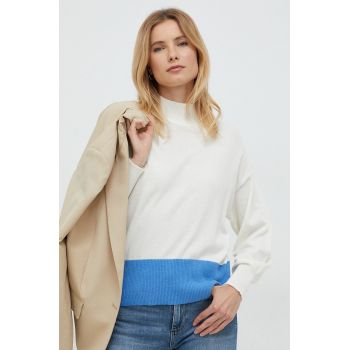 United Colors of Benetton pulover femei, culoarea bej, cu turtleneck