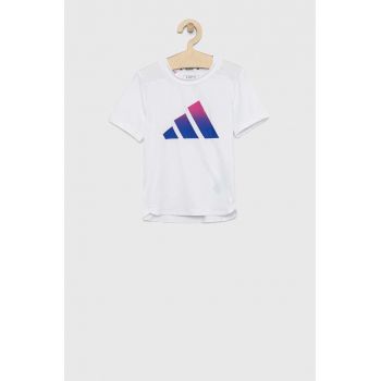 Adidas tricou copii B TI TEE culoarea alb, cu imprimeu
