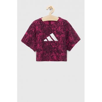 Adidas tricou copii G TI AOP TEE culoarea roz