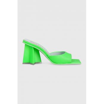 Chiara Ferragni papuci CF3132_041 femei, culoarea verde, cu toc drept, CF STAR HEEL 85