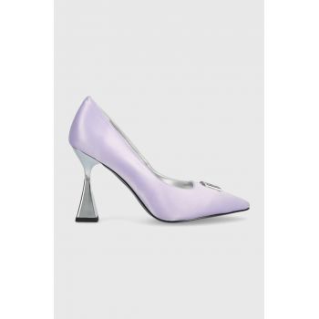 Karl Lagerfeld pantofi cu toc DEBUT culoarea violet KL32013