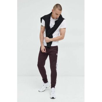 Adidas Originals pantaloni de trening barbati, culoarea bordo, neted