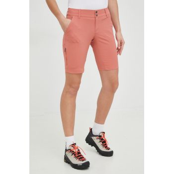 Columbia pantaloni scurți outdoor Saturday Trail femei, culoarea portocaliu, uni, medium waist 1579881