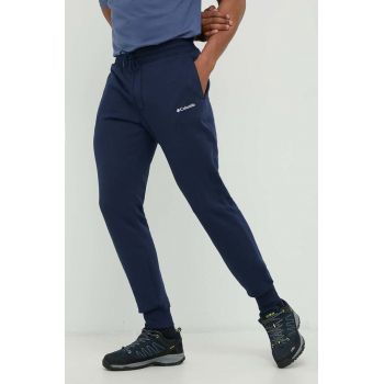 Columbia pantaloni de trening CSC Logo bărbați, culoarea bleumarin, uni 1911601