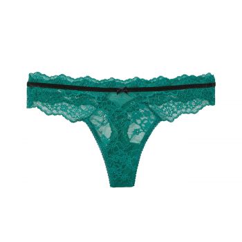 Dream angels lace & velvet thong panty l