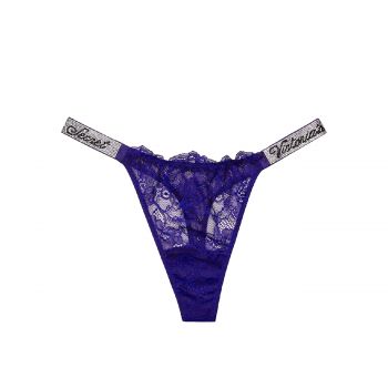 Shine strap lace thong panty m