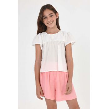 Mayoral bluza de bumbac pentru copii culoarea alb, neted