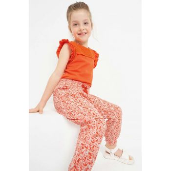 Mayoral pantaloni de bumbac pentru copii culoarea portocaliu, modelator