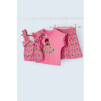 Mayoral set de bumbac pentru copii culoarea roz