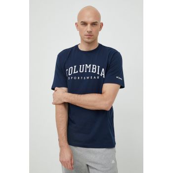 Columbia tricou din bumbac Rockaway River culoarea bleumarin, cu imprimeu 2022181 ieftin