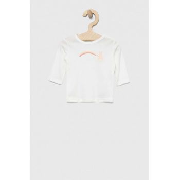 United Colors of Benetton longsleeve din bumbac pentru bebeluși culoarea bej