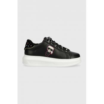 Karl Lagerfeld sneakers din piele KL62547 KAPRI culoarea negru