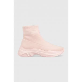 Tommy Jeans sneakers SOCK BOOT MONOCOLOR culoarea roz