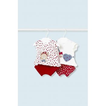 Mayoral Newborn compleu bebe 2-pack culoarea rosu