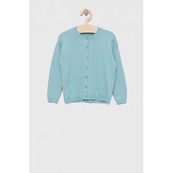 United Colors of Benetton cardigan copii culoarea turcoaz, light