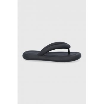 Melissa slapi femei, culoarea negru, cu toc plat