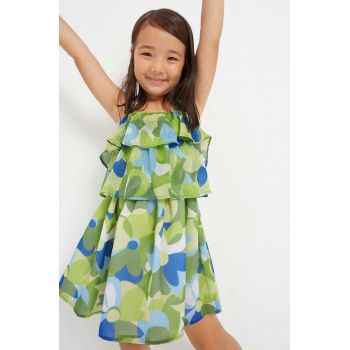 Mayoral rochie fete culoarea verde, mini, drept