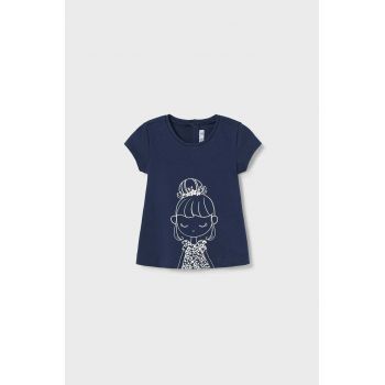 Mayoral tricou de bumbac pentru copii culoarea albastru marin