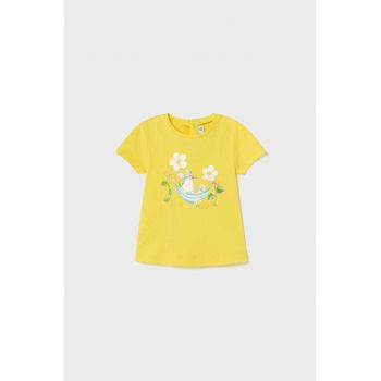 Mayoral tricou de bumbac pentru copii culoarea galben