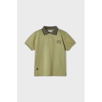 Mayoral tricou polo copii culoarea verde, cu imprimeu