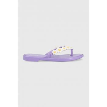 Melissa slapi MELISSA FLIP FLOP SPRING AD femei, culoarea violet, cu toc plat, M.33715.AL242