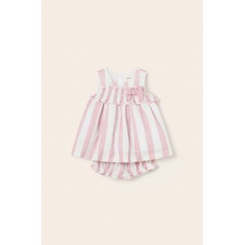 Mayoral Newborn rochie din bumbac pentru bebeluși culoarea roz, mini, evazati