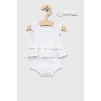 GAP set de bumbac pentru bebelusi culoarea alb