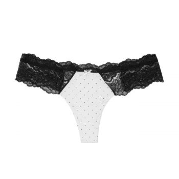 Lace trim thong panty s