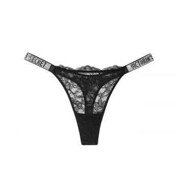 Shine strap lace thong panty l