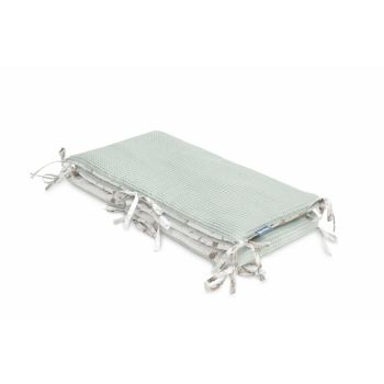 Protectie interioara de bumbac 100 pentru patut Sensillo vafa 180x30 cm padure menta