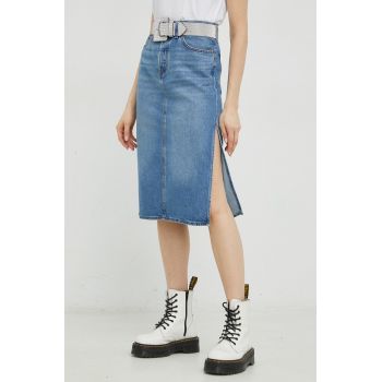 Levi's fustă din denim midi, dreaptă