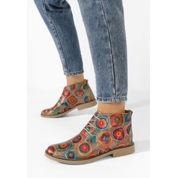 Ghete dama piele Kalisa V14 multicolore