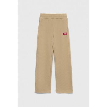 Fila pantaloni de trening pentru copii culoarea bej, neted