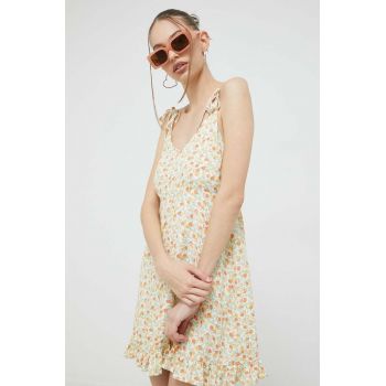 Billabong rochie culoarea galben, mini, evazati